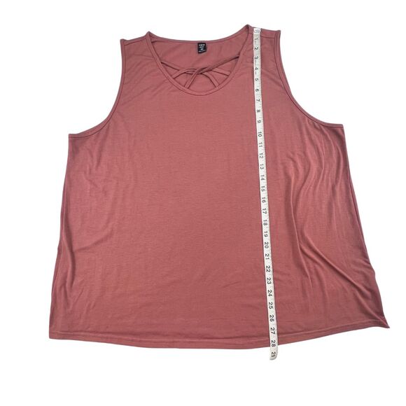 SHEIN Top 4XL Dusty Rose Crisscross V-Neck Tank Blouse Boho Indie Streetwear - Picture 4 of 9